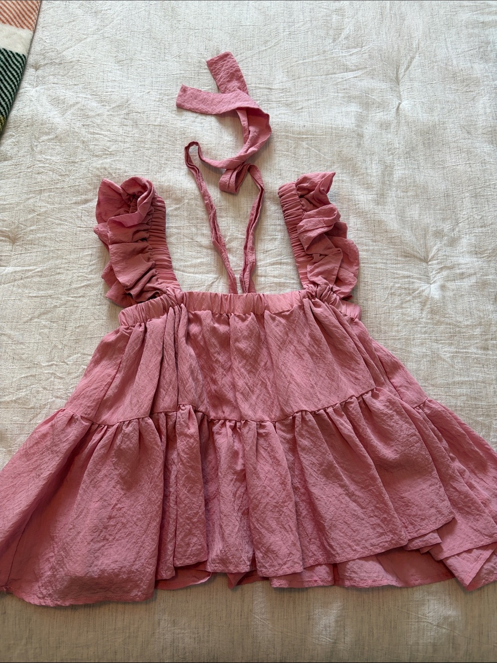 Pink Ruffled Tiered Sundress Top